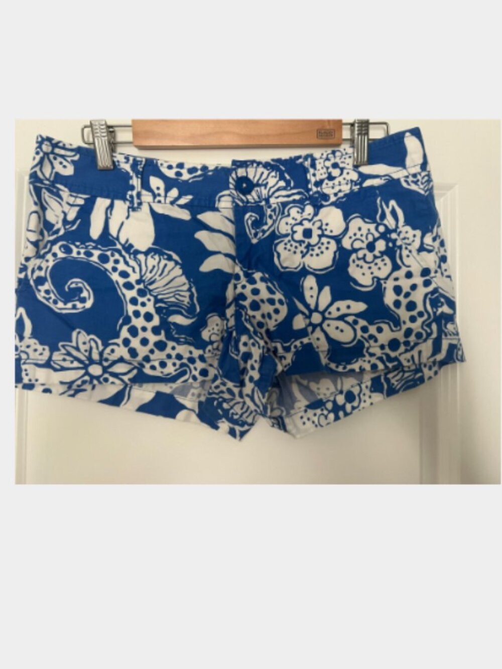 Lilly Pulitzer "The Walsh" Blue & White Floral Shorts - Size 6